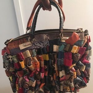 Leather patchwork purse